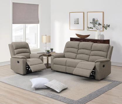 Burlap Fabric Motion Recliner - Light Brown