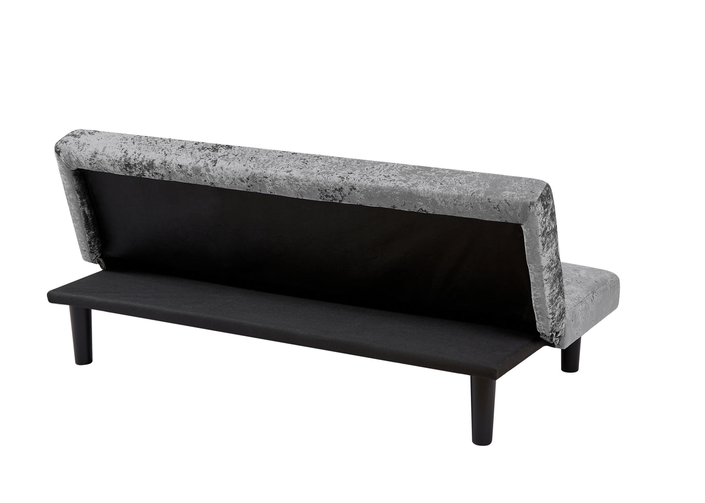 Iced Velour Convertible  Sofa Bed - Steel Gray