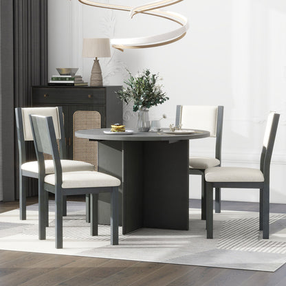 Trina 5pc Dining Set Extendable Table 4x Side Chairs - Gray