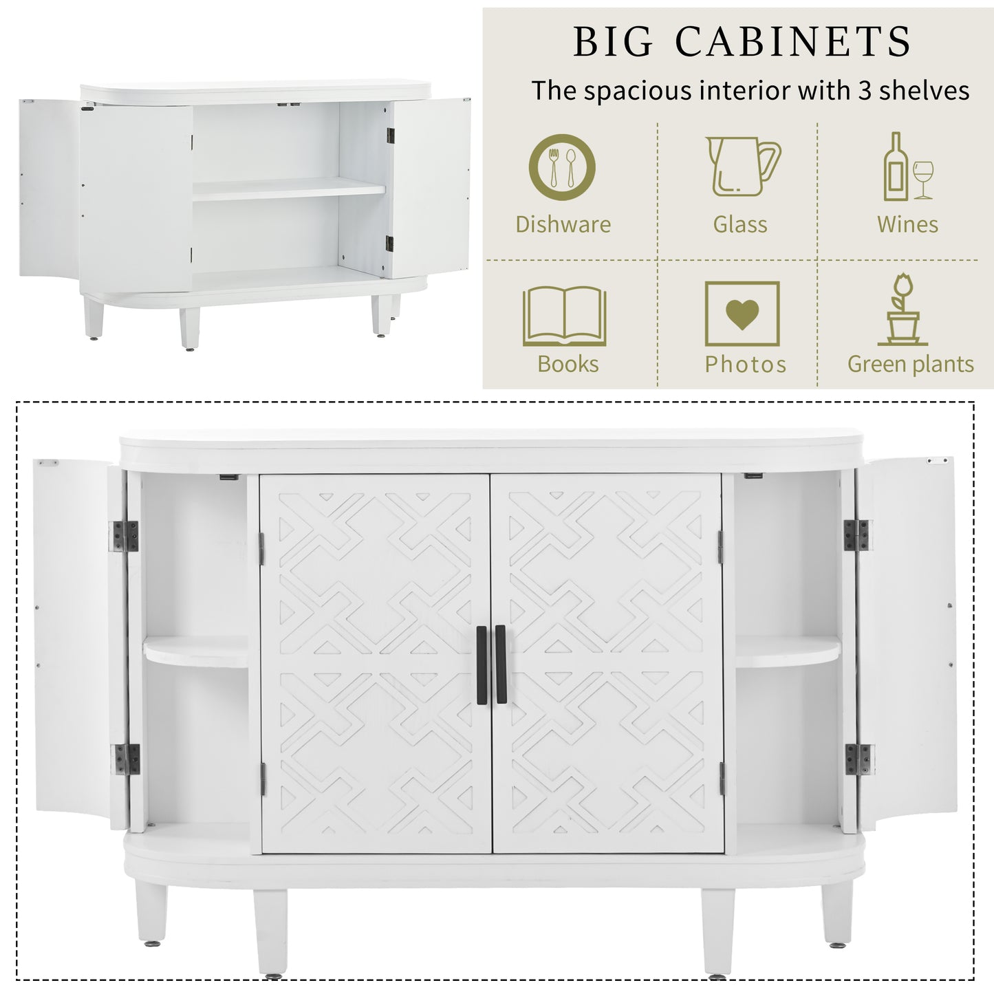 Tamra Sideboard Accent Cabinet - White