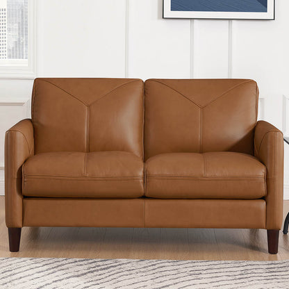 Yorkdale Leather Loveseat - Cognac