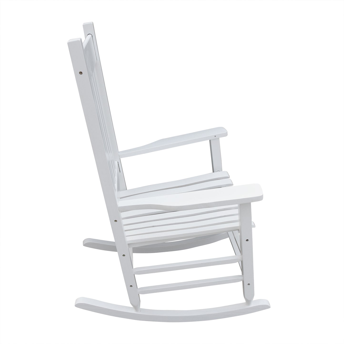 Lupe Wooden Porch Rocker Chair - White