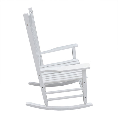 Lupe Wooden Porch Rocker Chair - White