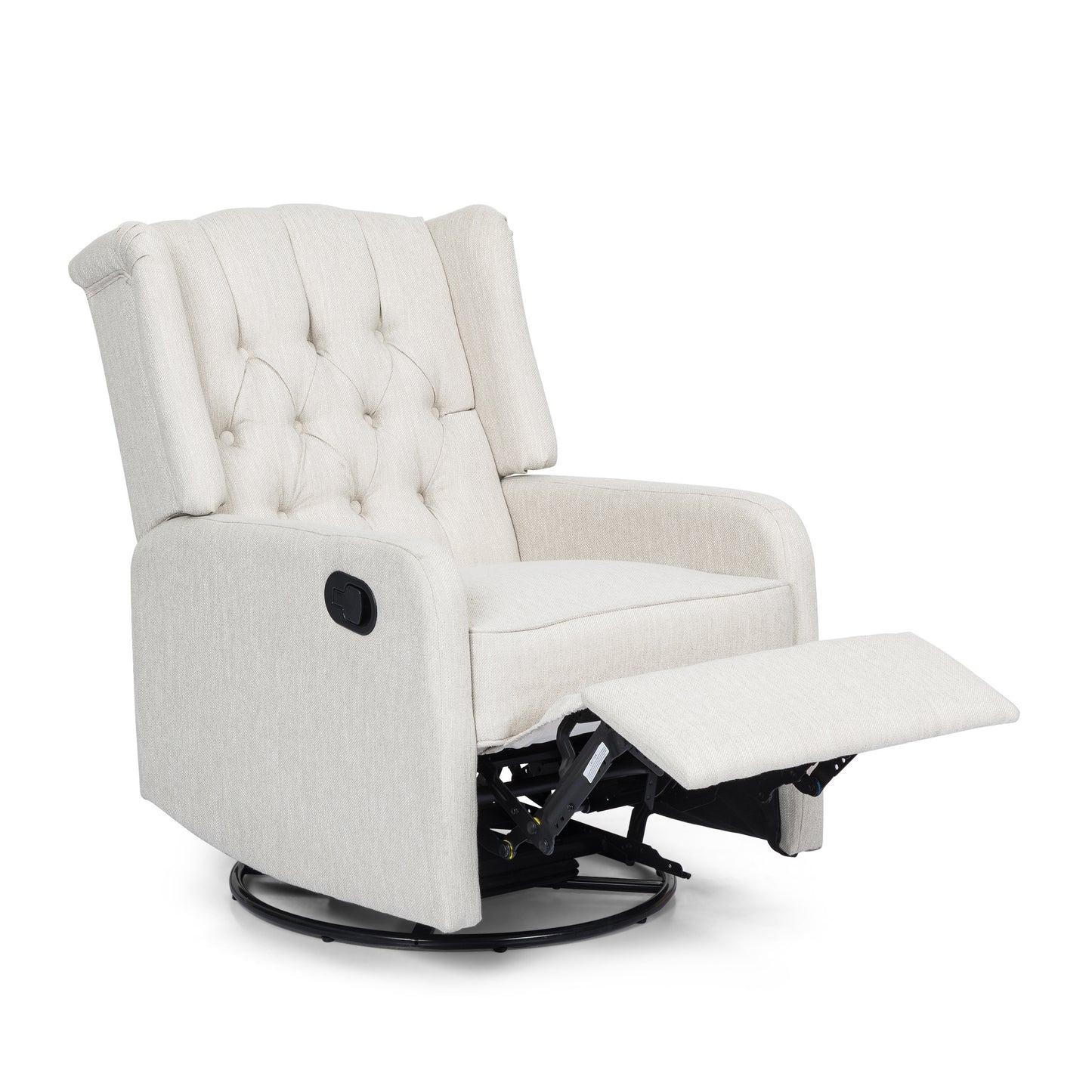 Mylo Manual Recliner Chair with 360-Degree Swivel - Beige