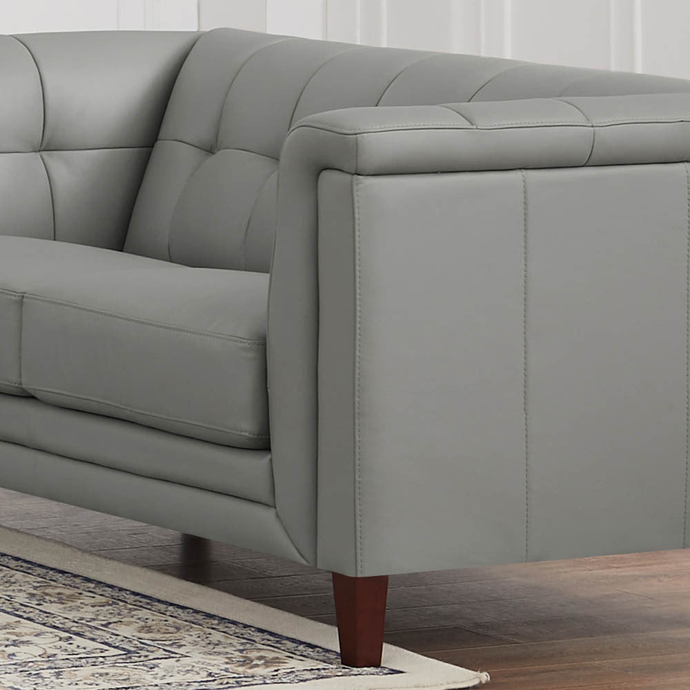 Arvo Leather Loveseat - Gray