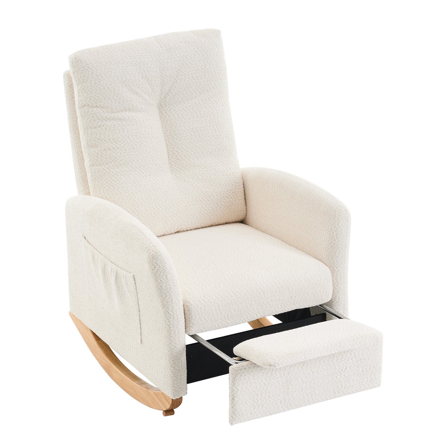 Sion Accent Rocking Chair with Footrest - Beige