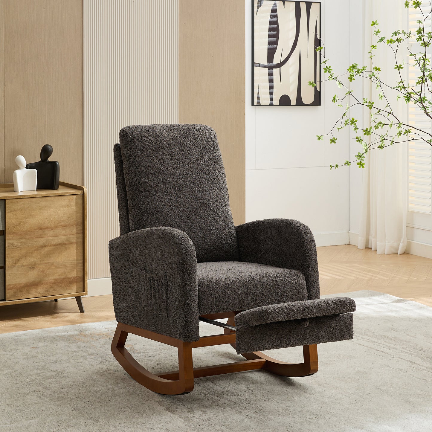 Lester One Rocking Chair - Charcoal