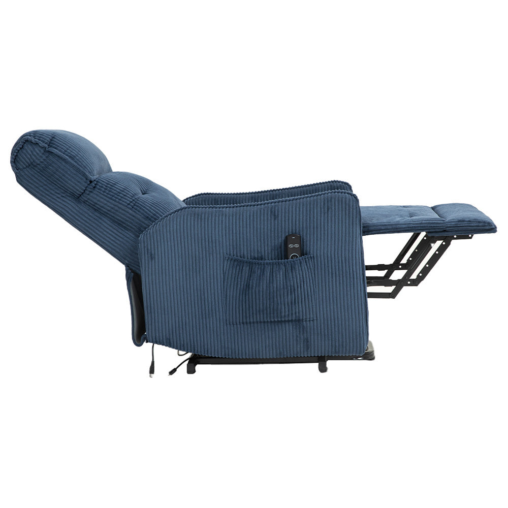 Fraser Electric Recliner Chair - Navy Blue