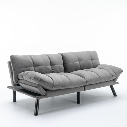 Vega Convertible Folding Modern Sofa Bed - Light Gray