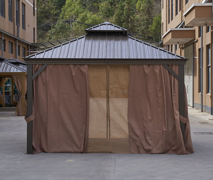 Afix 12 X 12 ft  Permanent Hardtop Gazebo Canopy - Bronze