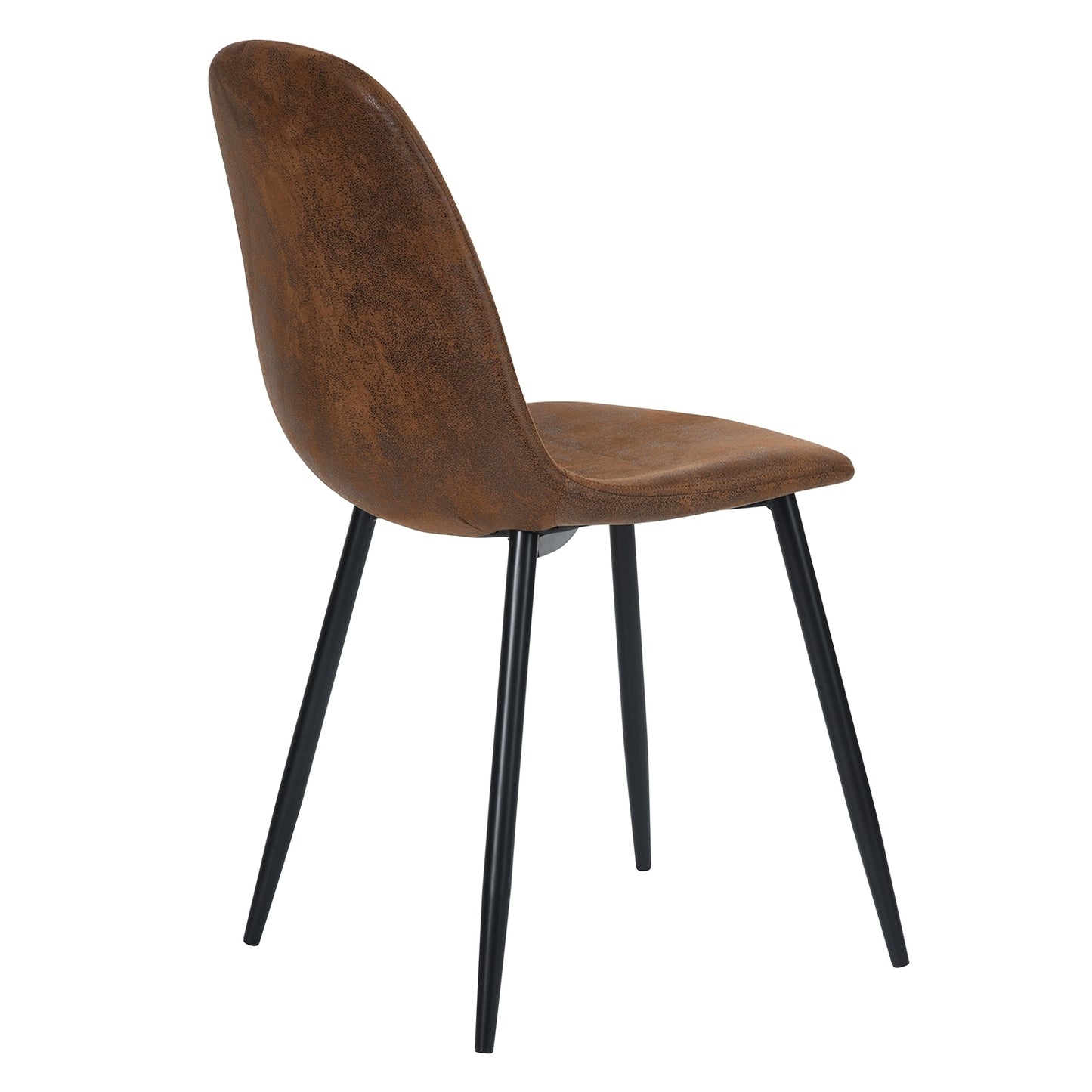 Scandinavian Velvet Chairs (Set of 4) - Suede Brown