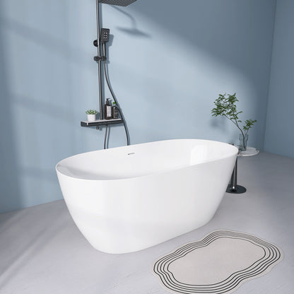 Onpa 55" Oval Shape  Acrylic Freestanding  Soaking Bathtub - Gloss WhiteOnpa