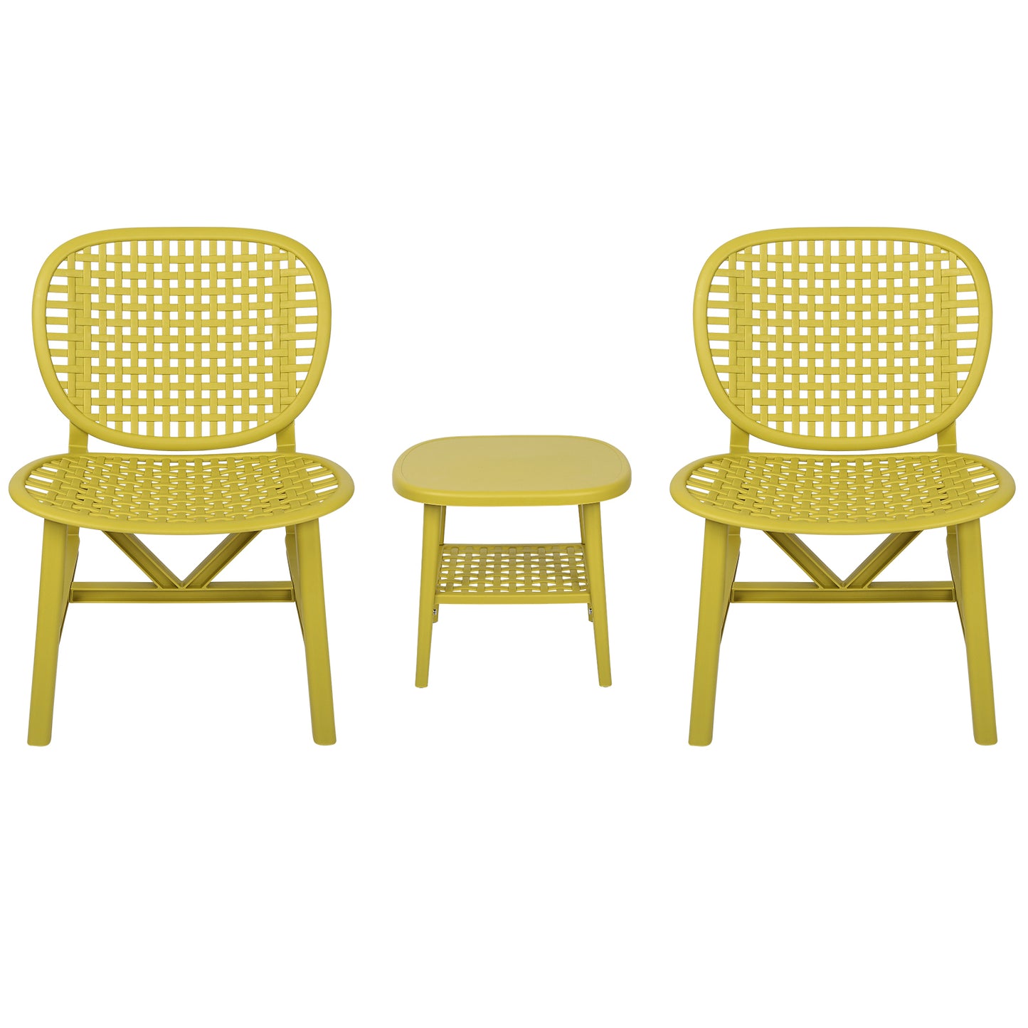 Toccara  3 Pc Retro Patio Table Chair Set - Yellow