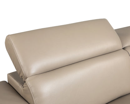 Denzel Top Grain Italian Leather Loveseat - Beige