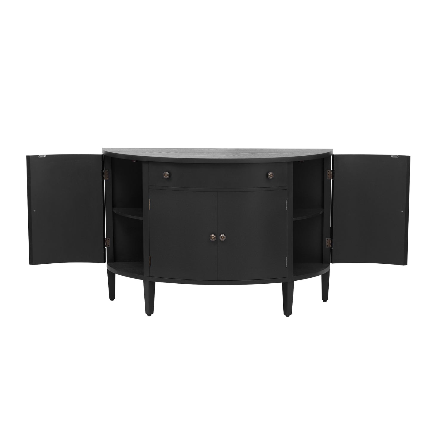 Hobs Curved Design Storage Cabinet - Black