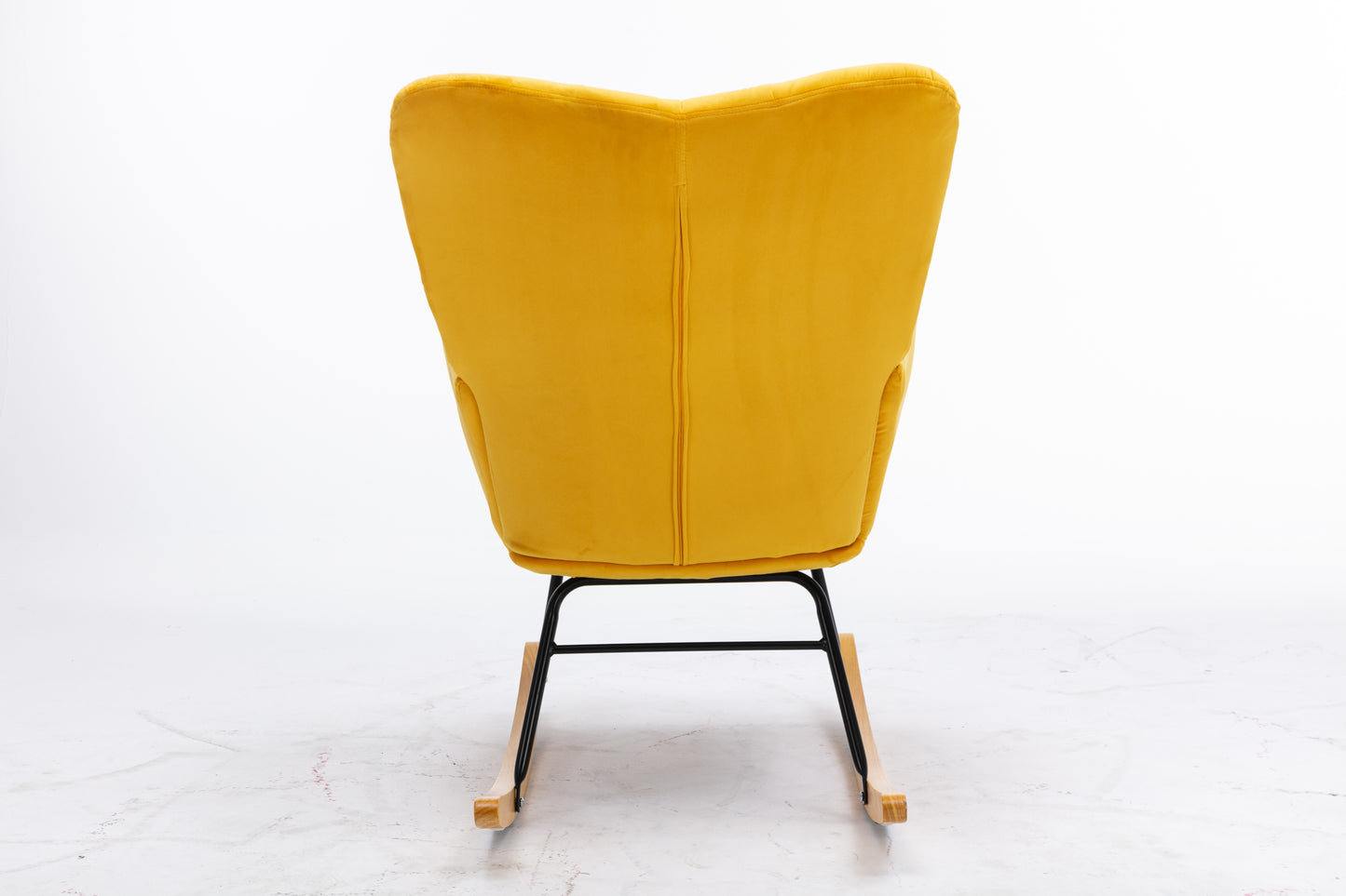 Noble Velvet Tufted Upholstered Rocking Chair - Yellow