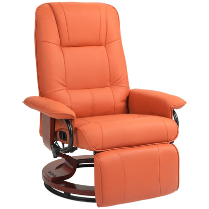 Villa Faux Leather Manual Recline with Footres - Orange