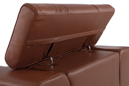 Tomos Top Grain Italian Leather Loveseat - Camel