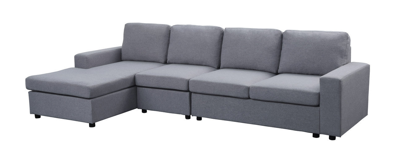 Dunlin Linen Reversible Modular Sectional Sofa Chaise - Light Gray