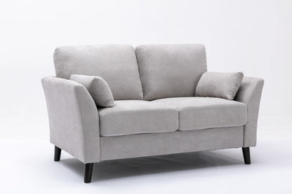 Damian Fabric Loveseat - Light Gray