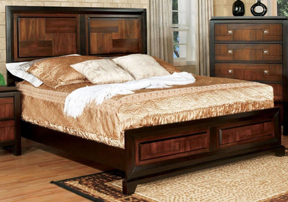 Natasia Solidwood Queen Size Bed - Walnut