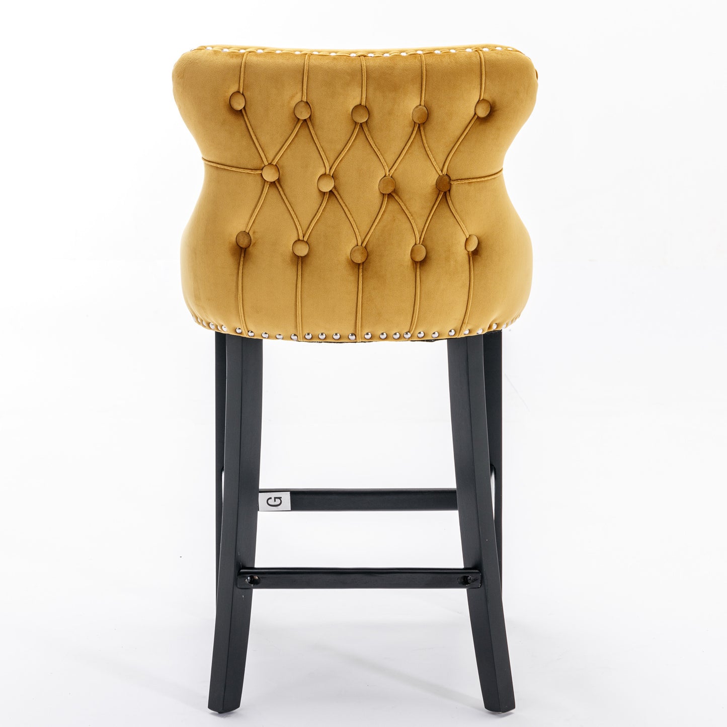 Family  Velvet Upholstered Wing-Back Bar Stools - Gold Set of 4