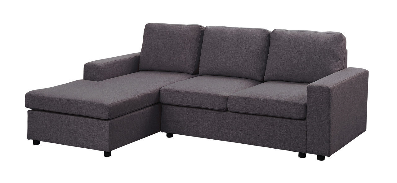 Ravi Linen Sofa with Reversible Chaise - Dark Gray