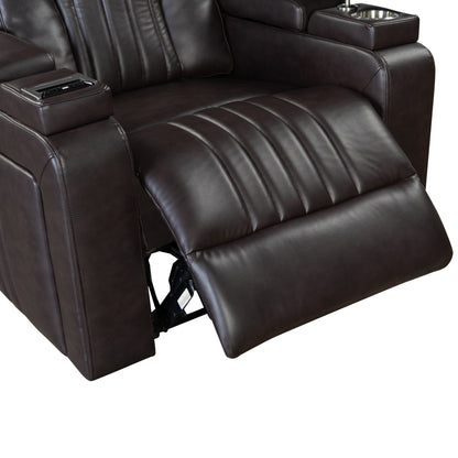 Morris PU Leather Power Recliner - Brown