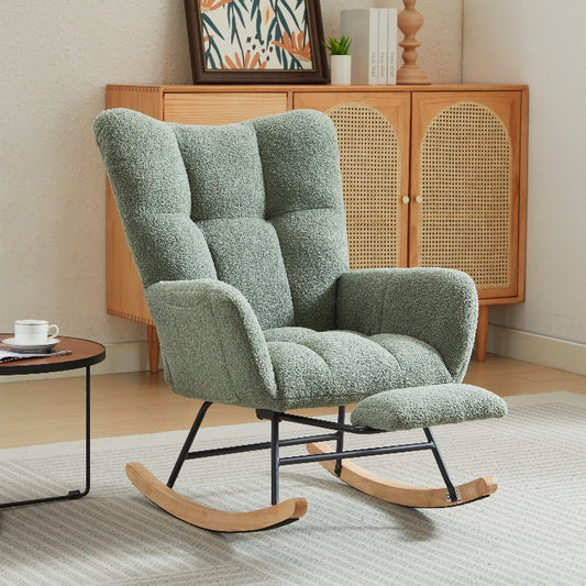 Hari II Modern Nursery Rocking Chair - Green