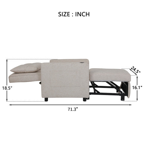 Sleeper Chair 3-in-1 Convertible - Beige