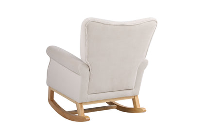 Jarvis Velvet Rocking Chair - Beige