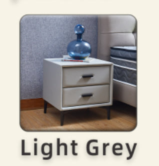 Meu Modern Nightstand with 2 Drawers - Light Gray