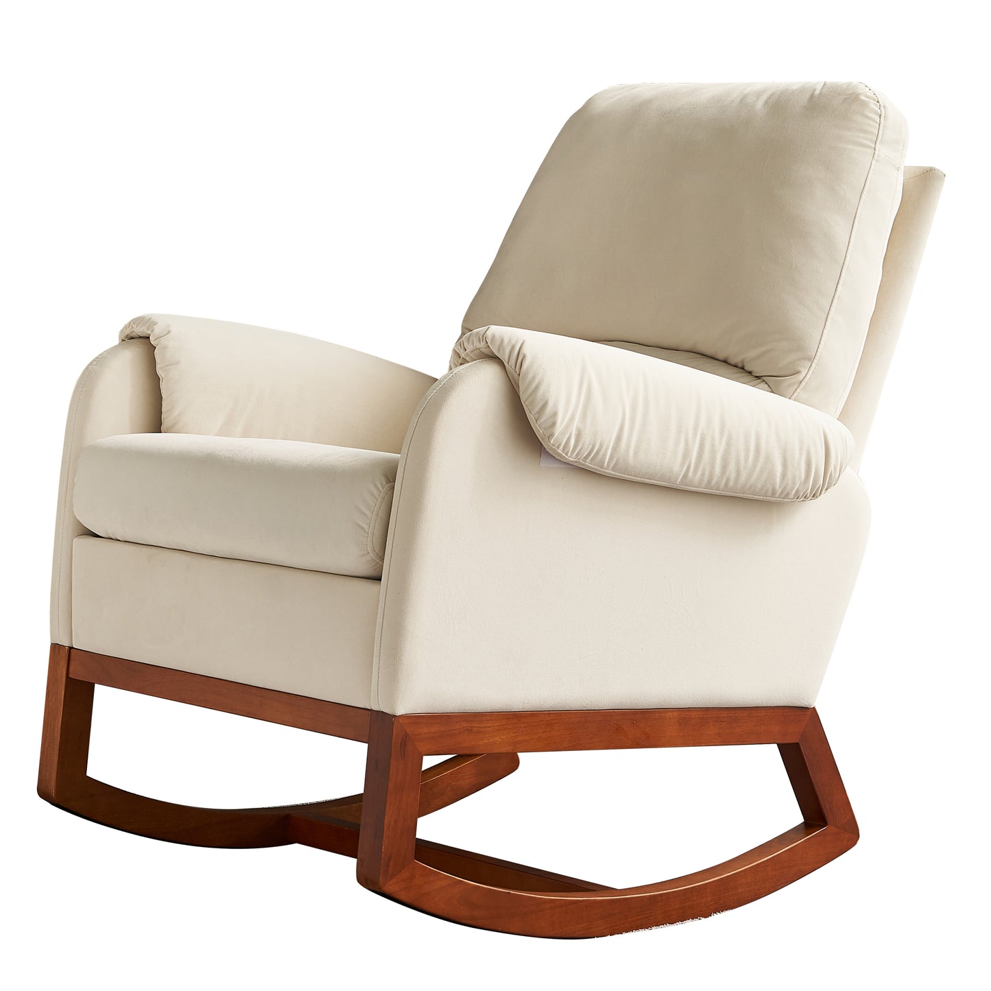 Jaden Modern Comfortable Velvet Rocking Chair - Beige