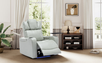 Xavier PU Leather Power Recliner - Gray