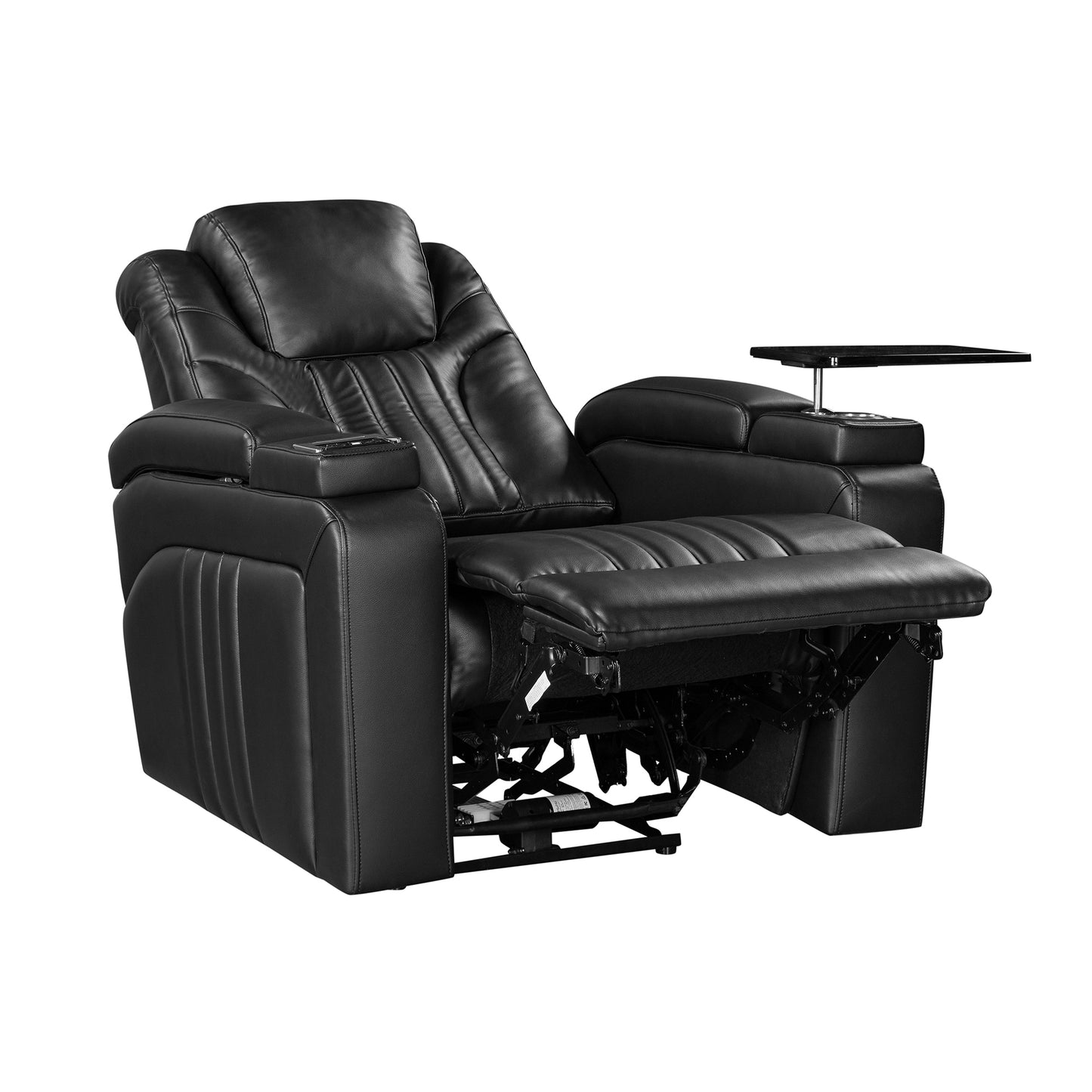 Morris PU Leather Power Recliner - Black