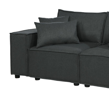 Elson Fabric Loveseat - Dark Gray