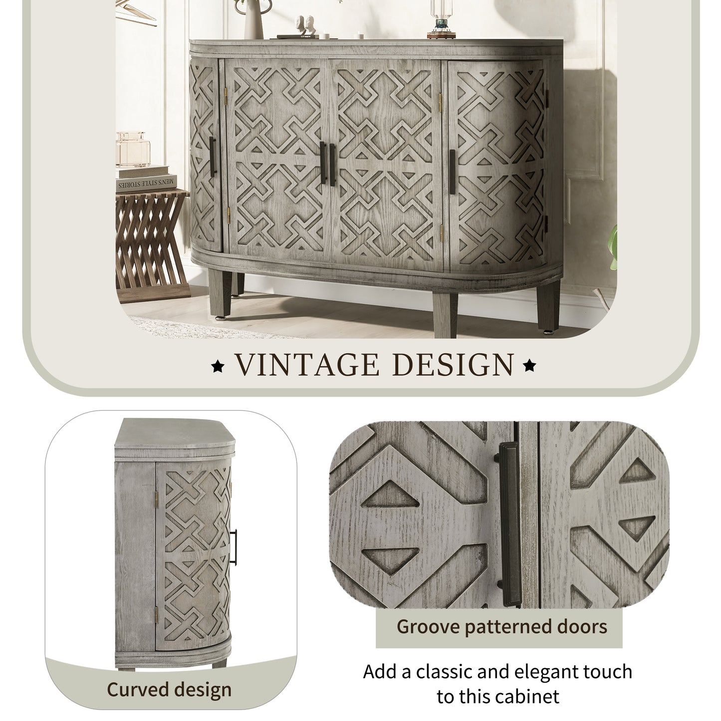 Tamra Sideboard Accent Cabinet - Antique Gray