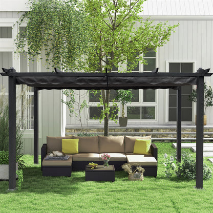 Oscar 13 x 10 ft Outdoor Retractable Pergola - Gray