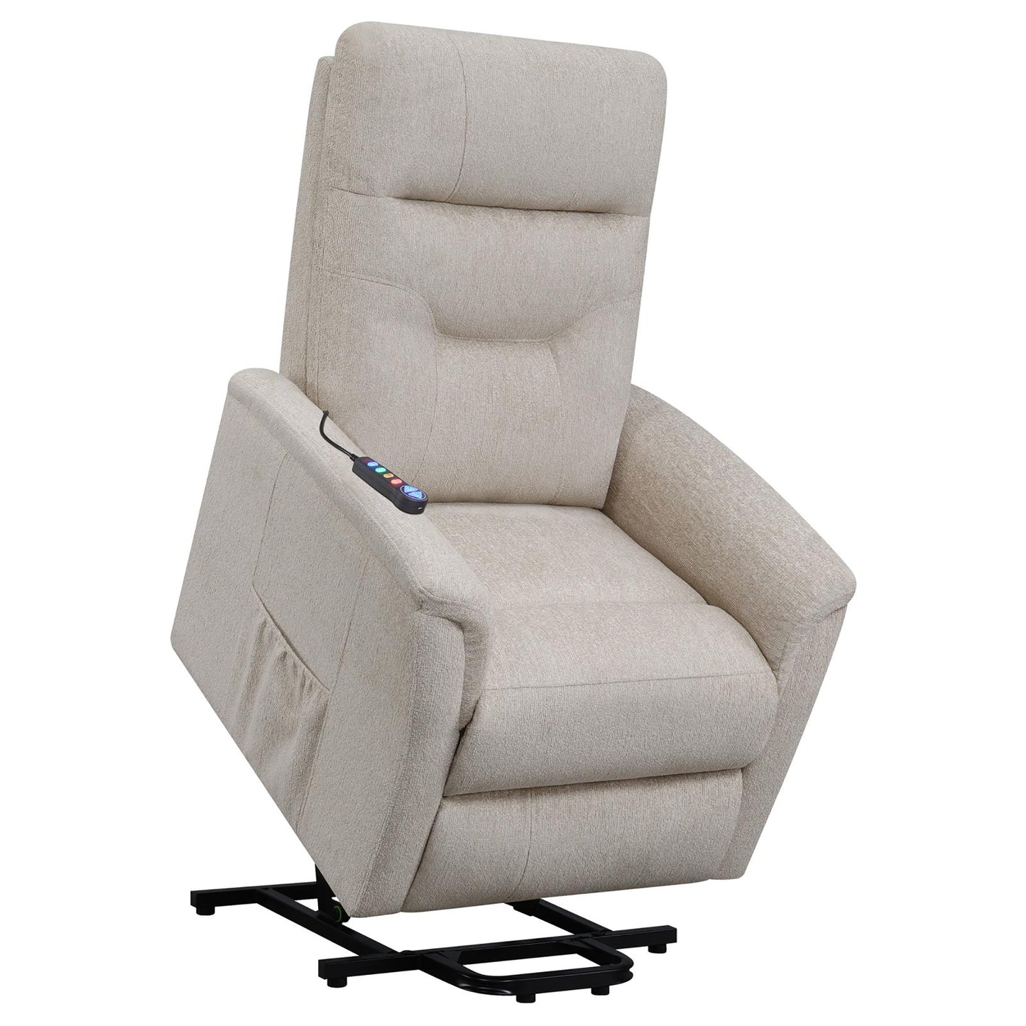 Lennox Power Lift Recliner with Storage Pocket - Beige