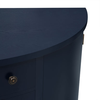 Hobs Curved Design Storage Cabinet - Navy Blue