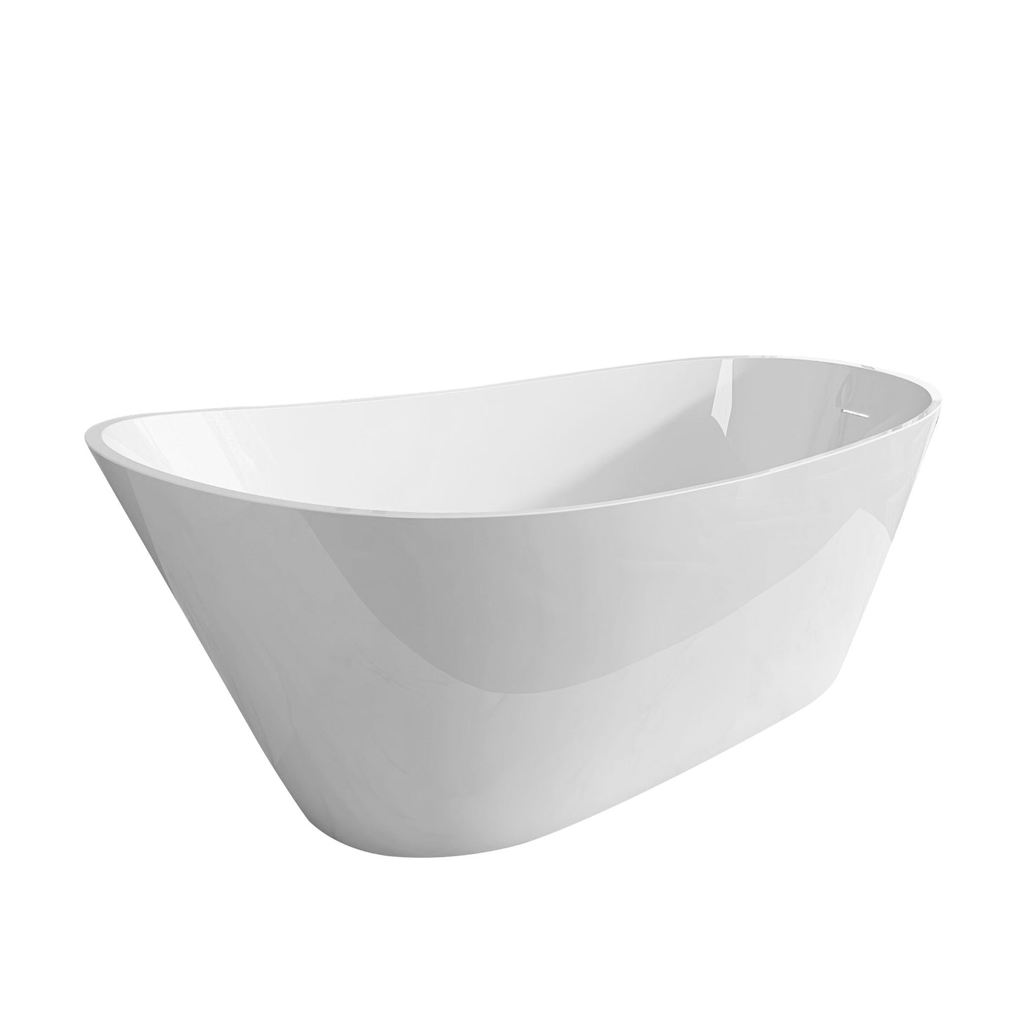 Nest 59" Acrylic Freestanding  Soaking Bathtub - Gloss White