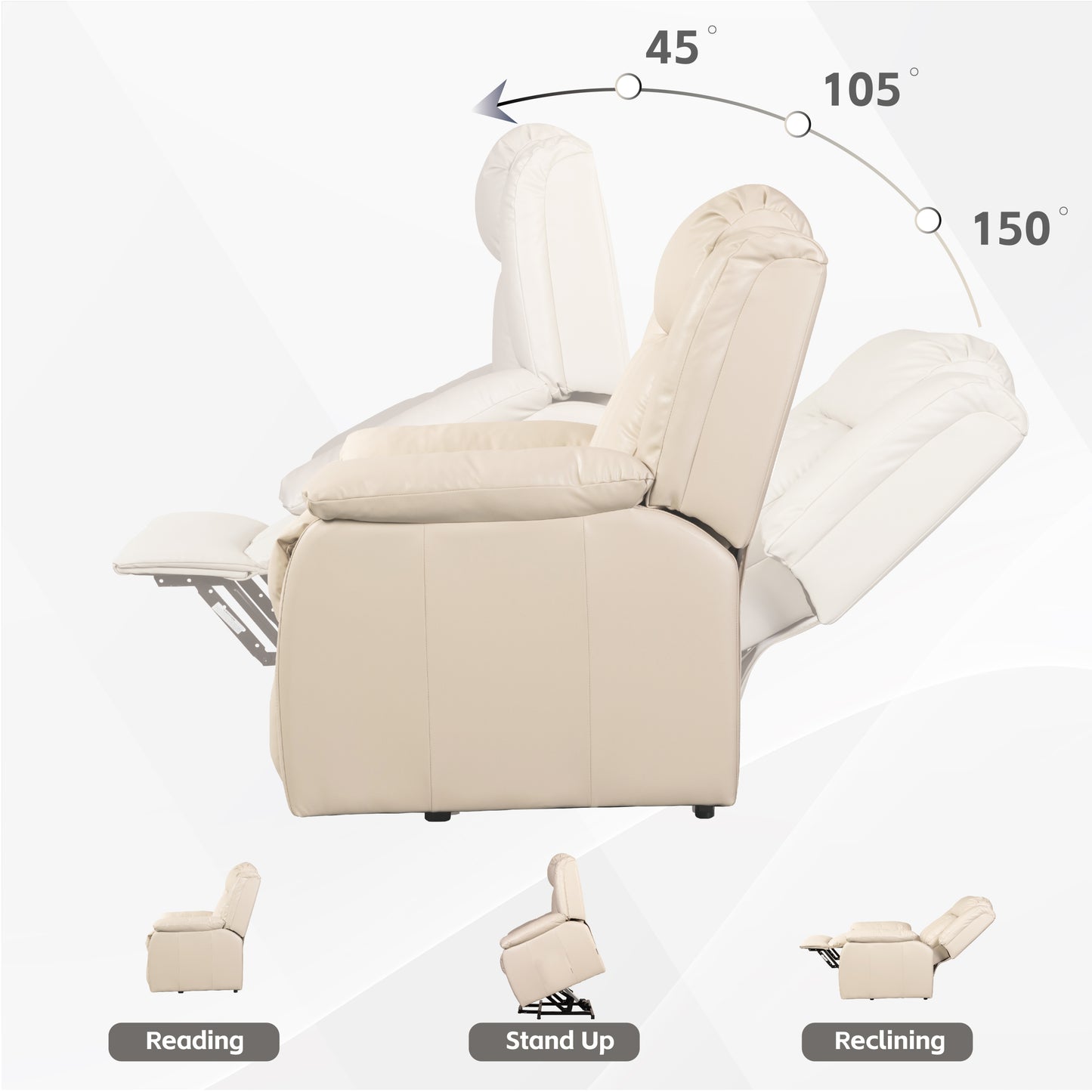 Trio Power Recliners Sofa - Beige