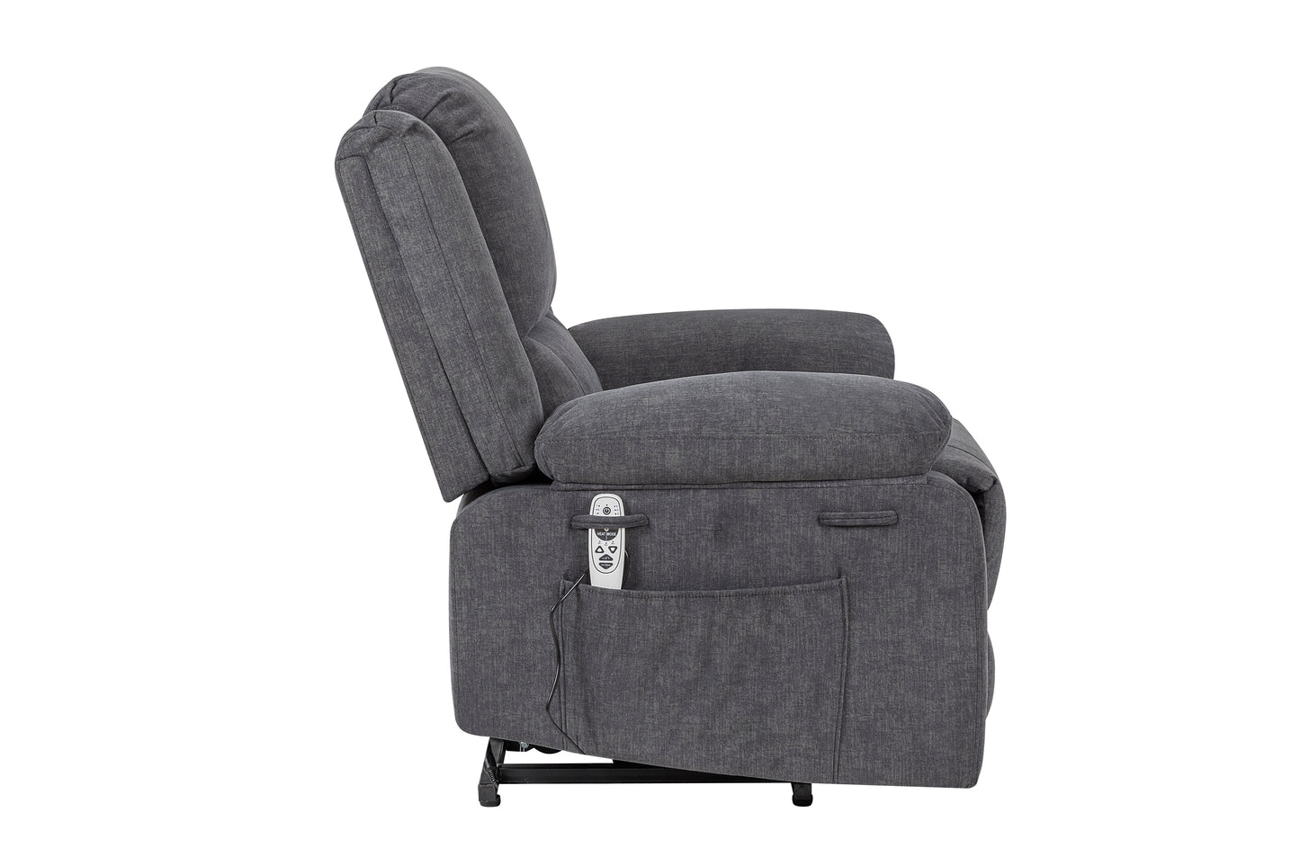 Solace Electric Power Recliner Chair with Massage and Heatin - Dark Grey