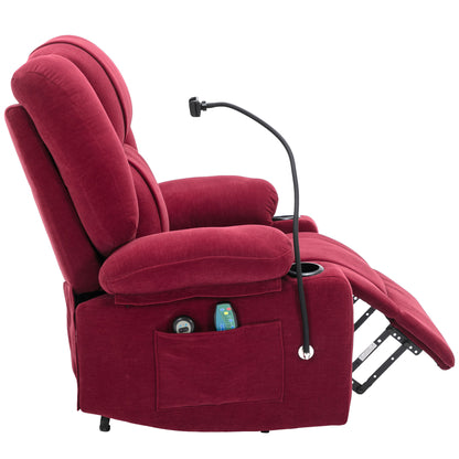 Dawson Power Lift Recliner with Massage - Red