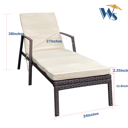 Davila Wicker Patio Chaise Lounges Chair -  Brown