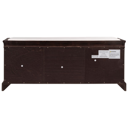 Stash Storage Bench with 2 Drawers and 2 Cabinets - Espresso