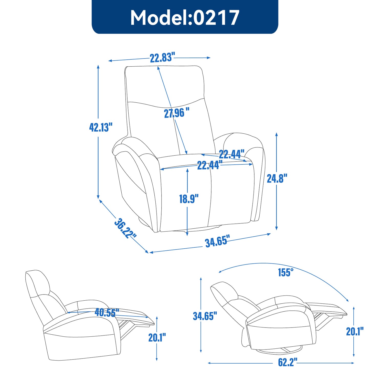 Vince Swivel and Rocker Power Recliner Chair - Light Brown