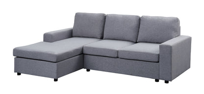 Ravi Linen Sofa with Reversible Chaise -  Light Gray