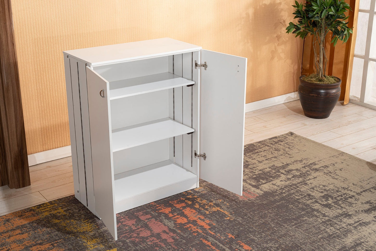 Origamy 3 Tier Storage Cabinet - White