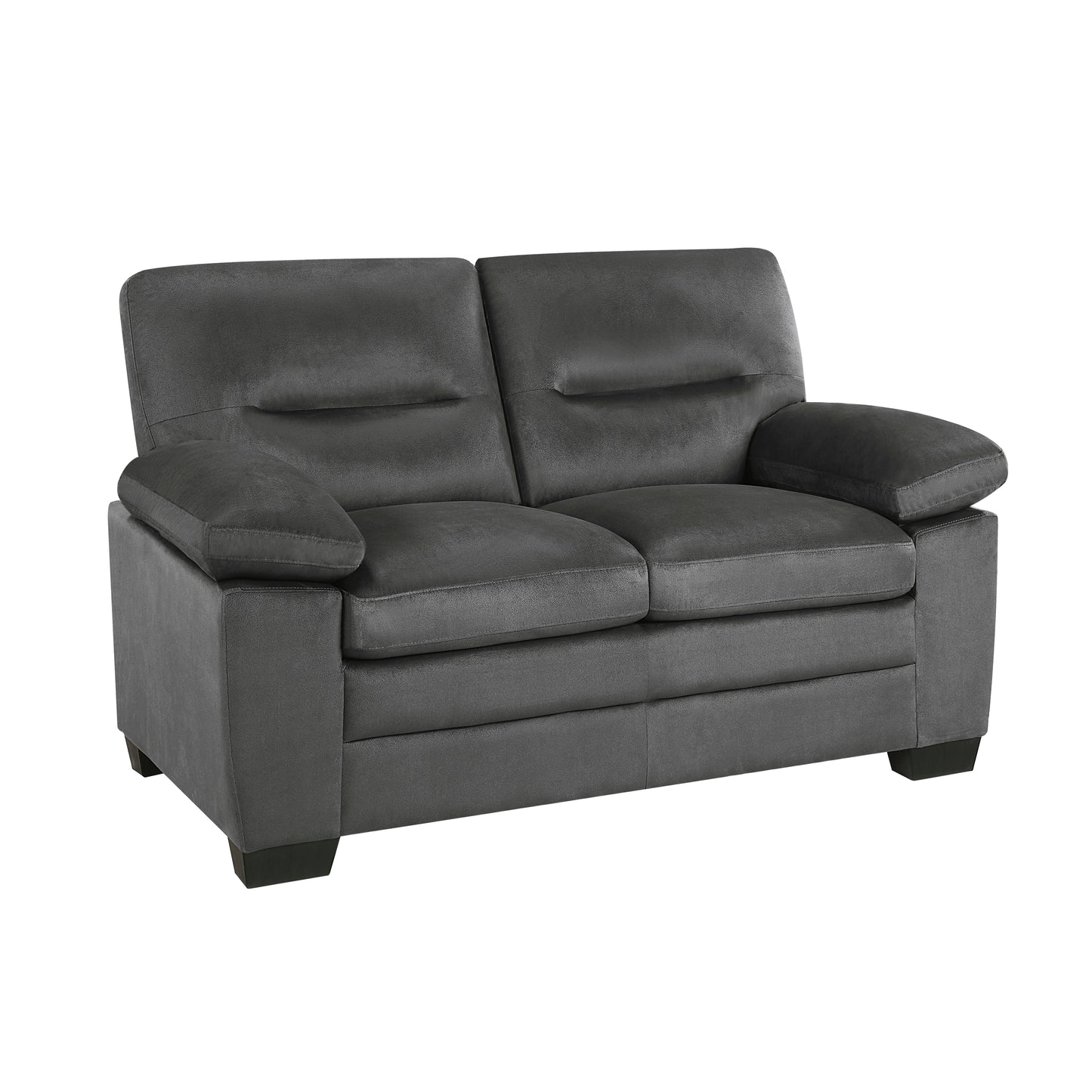 Jaxon Modern Sleek Design Fabric Loveseat - Dark Gray